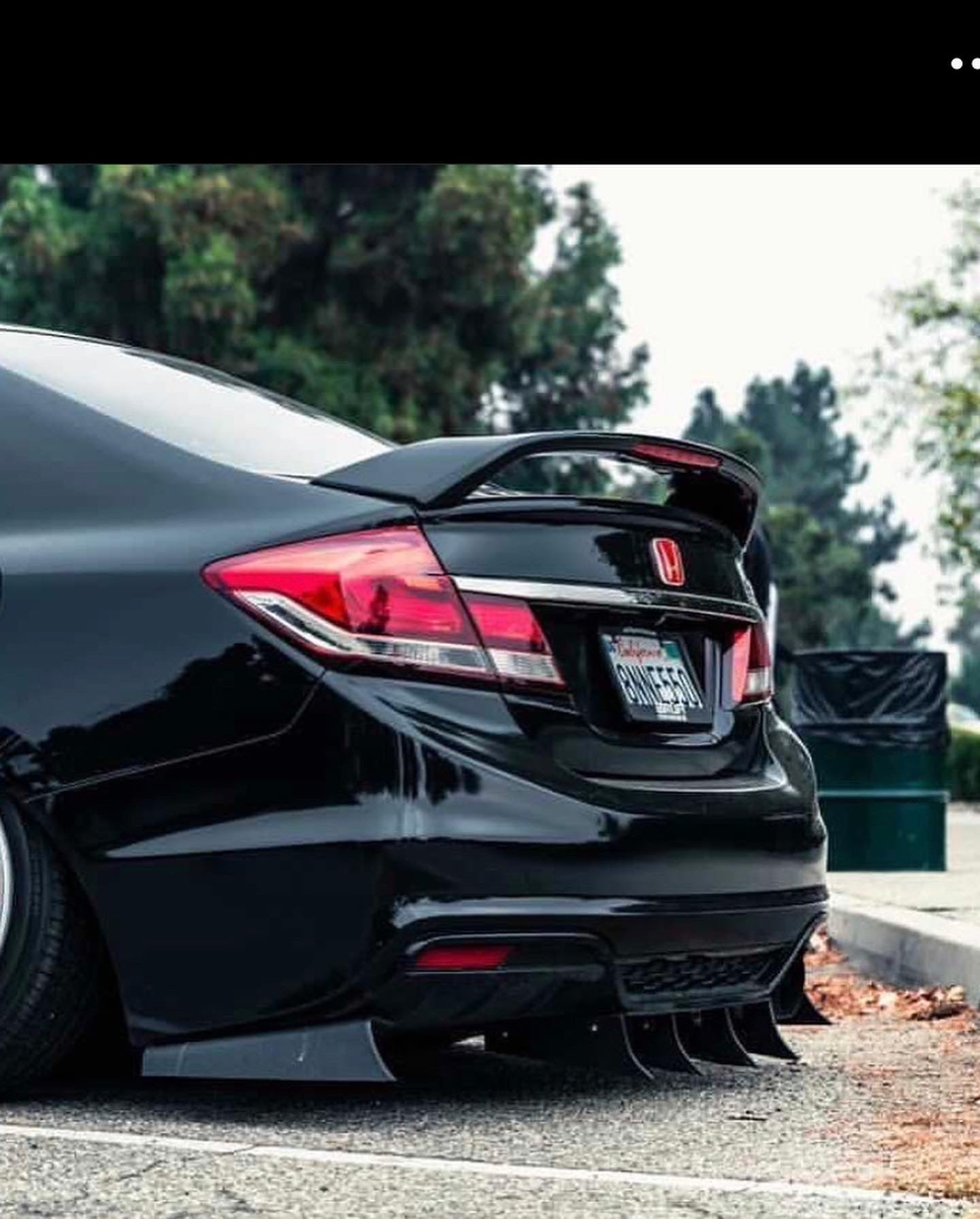 2012-2015 Honda Civic 3pc "Curved Fin" Rear Diffuser