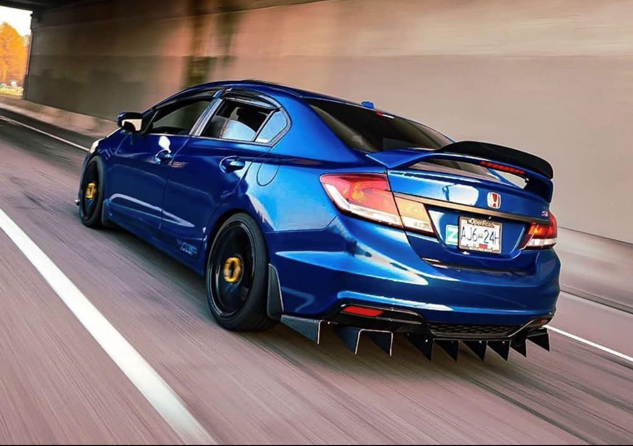 2012-2015 Honda Civic 5pc Rear Diffuser