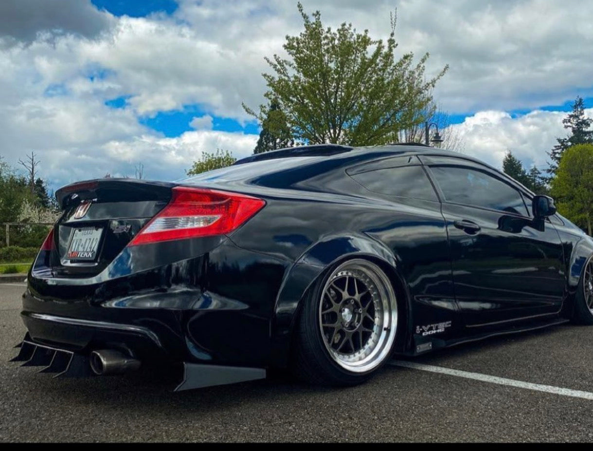 2012-2015 Honda Civic 3 pc Rear "Shark Fin" Diffuser
