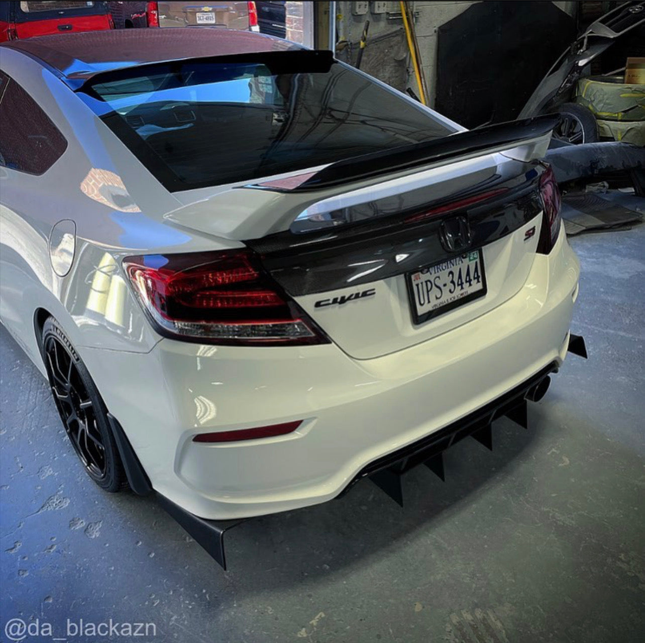 2012-2015 Honda Civic 3pc "Straight Fin" Rear Diffuser