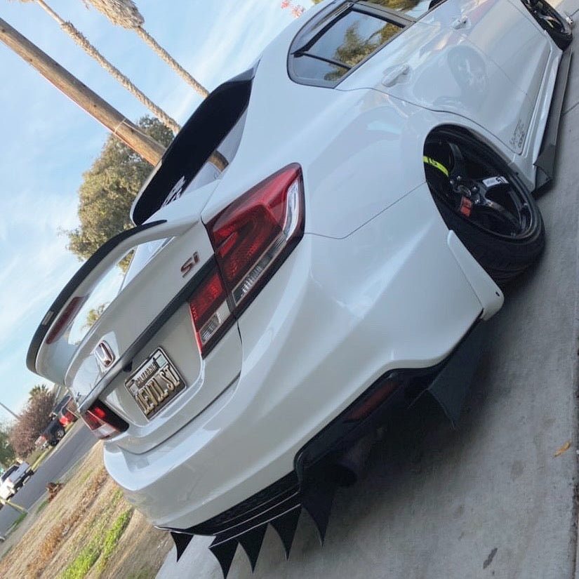 2012-2015 Honda Civic 3pc "Curved Fin" Rear Diffuser