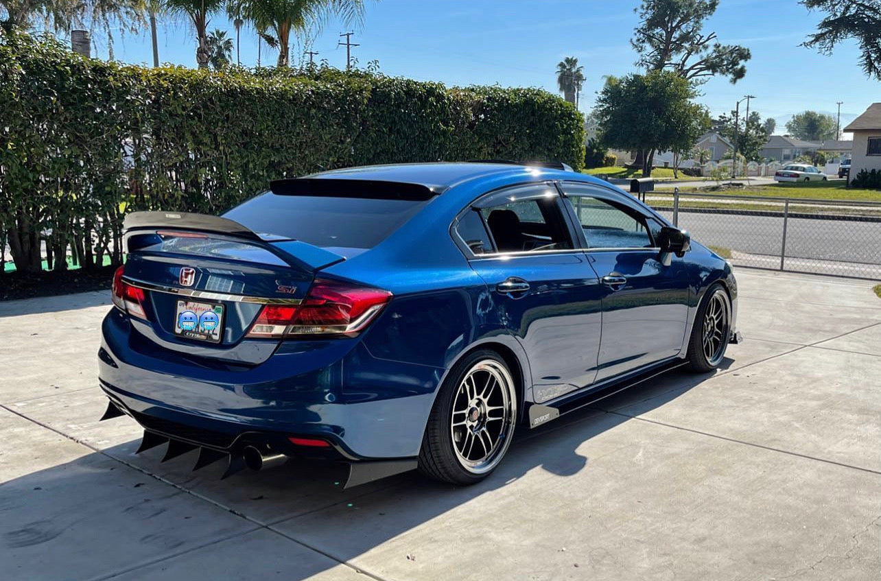 2012-2015 Honda Civic 3pc "Curved Fin" Rear Diffuser