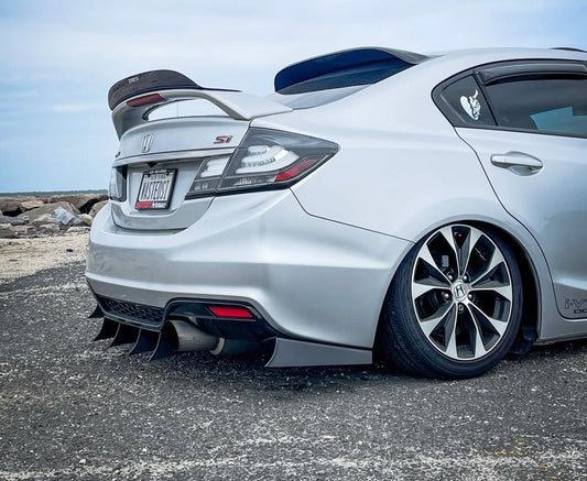 2012-2015 Honda Civic 3pc "Curved Fin" Rear Diffuser