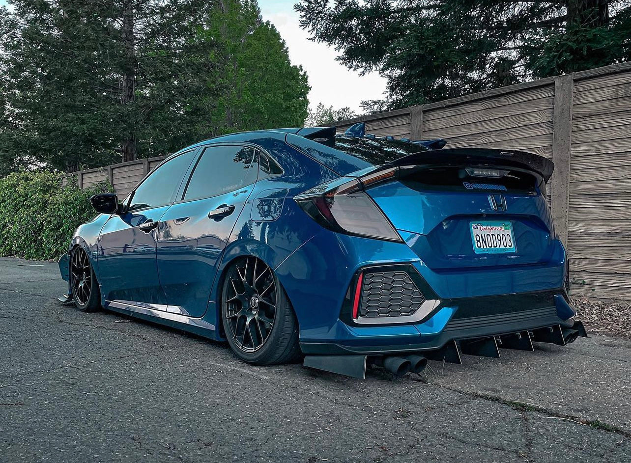 2016-2021 Honda Civic Hatchback 3pc "Straight FIn" Rear Diffuser