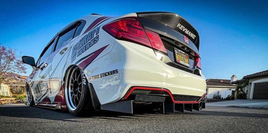 2013-2015 Honda Civic 3pc "Straight Fin" Rear Diffuser
