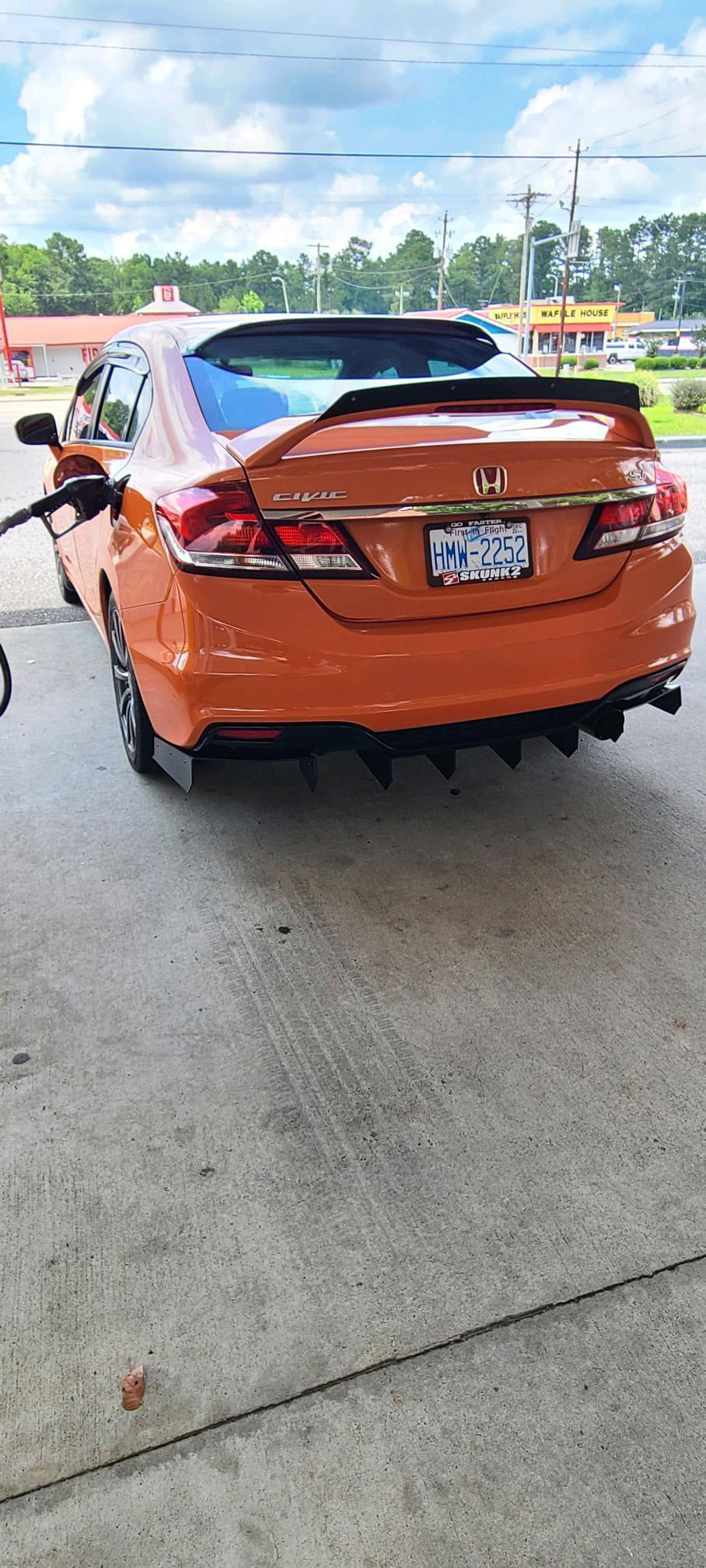 2013-2015 Honda Civic Hex fin Rear Diffuser