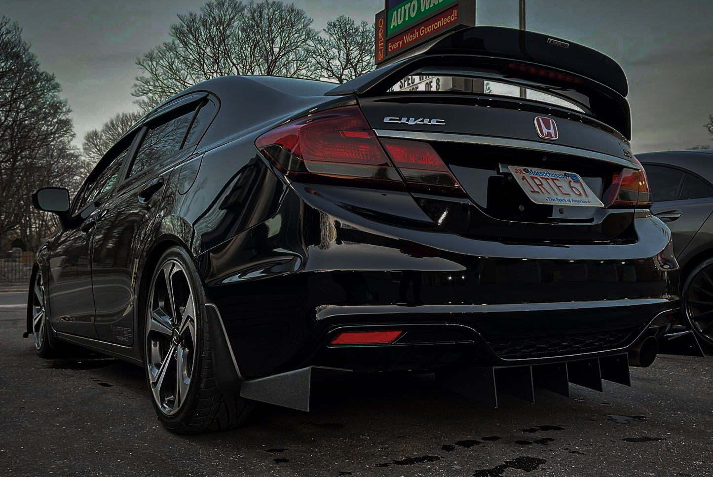 2012-2015 Honda Civic V2 “Straight Fin” 3pc Diffuser