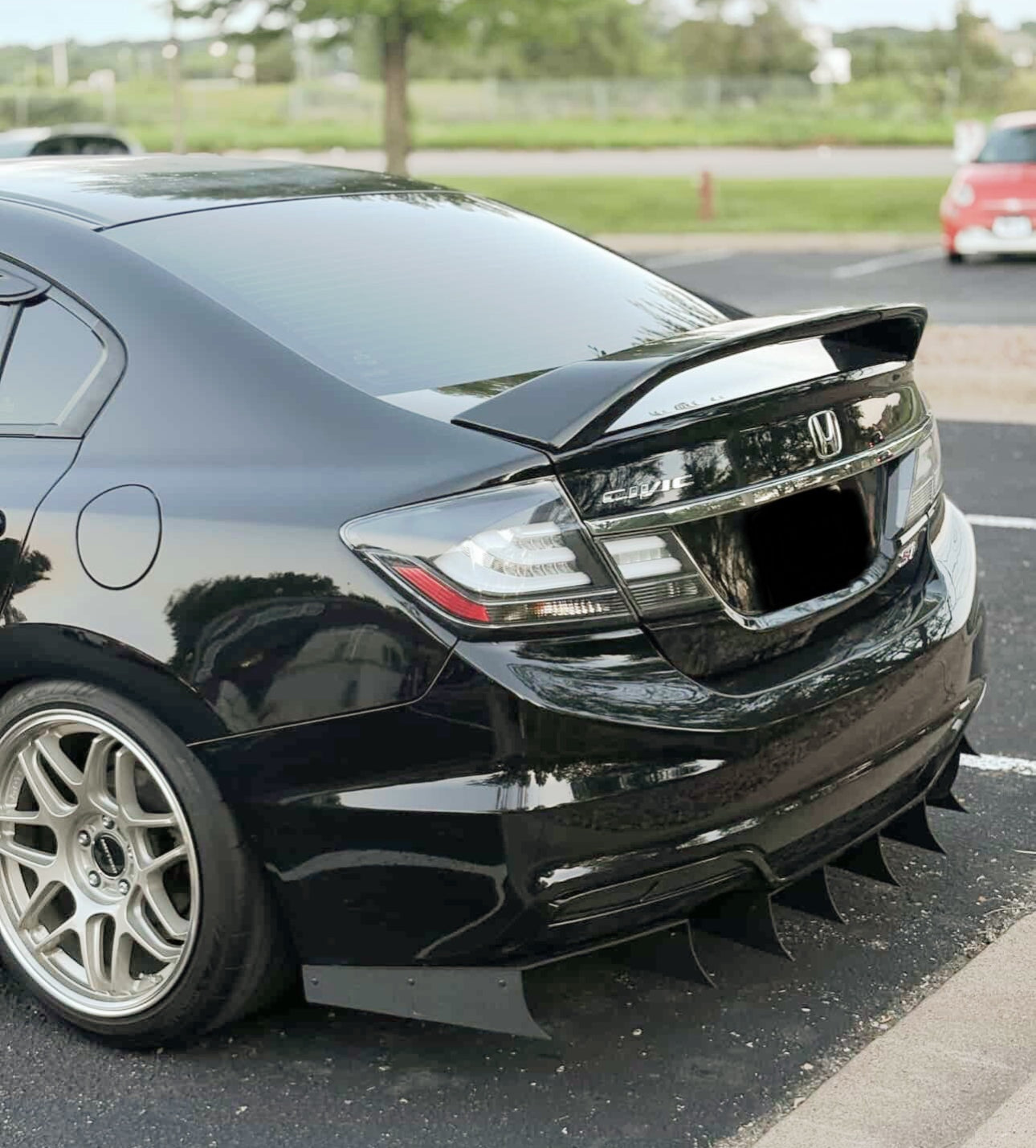 2014-2015 Honda Civic 3pc Curved Rear Diffuser