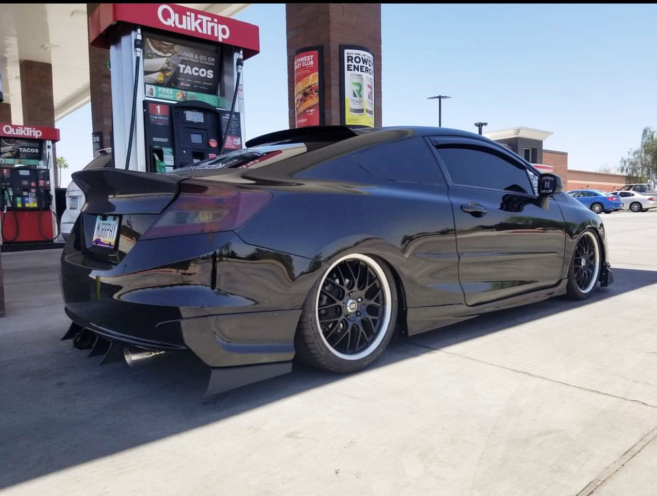 2012-2015 Honda Civic 3pc "Curved Fin" Rear Diffuser