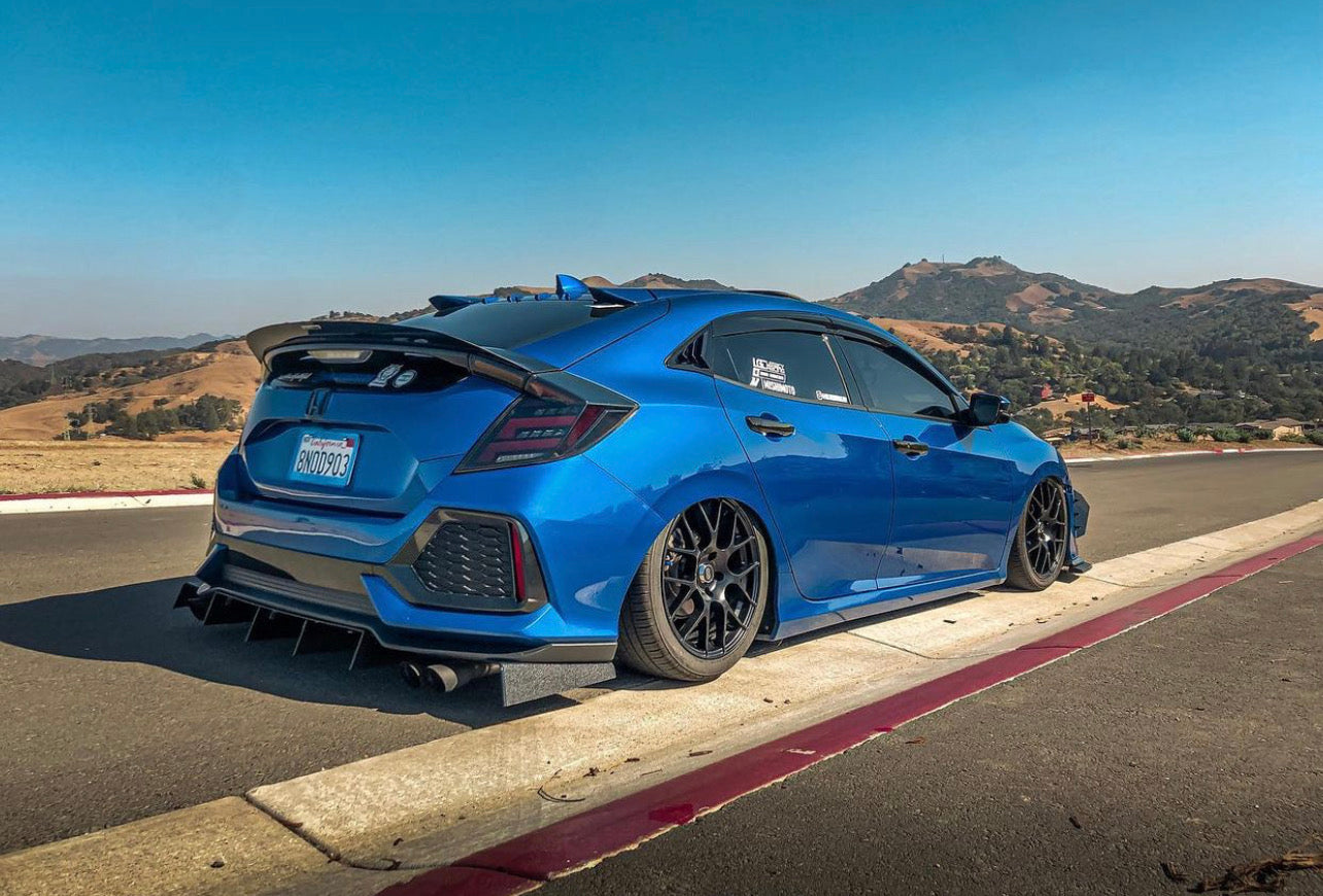2016-2021 Honda Civic Hatchback 3pc "Straight FIn" Rear Diffuser