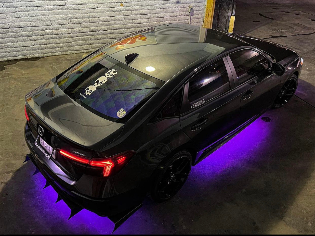 2022-2024 Honda Civic 3pc Curved Fin Rear Diffuser