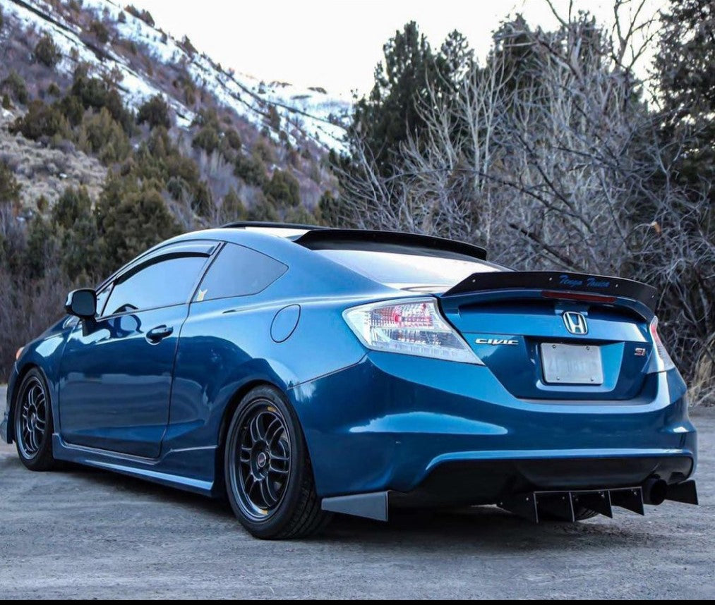 2012-2015 Honda Civic 3pc "Straight Fin" Rear Diffuser