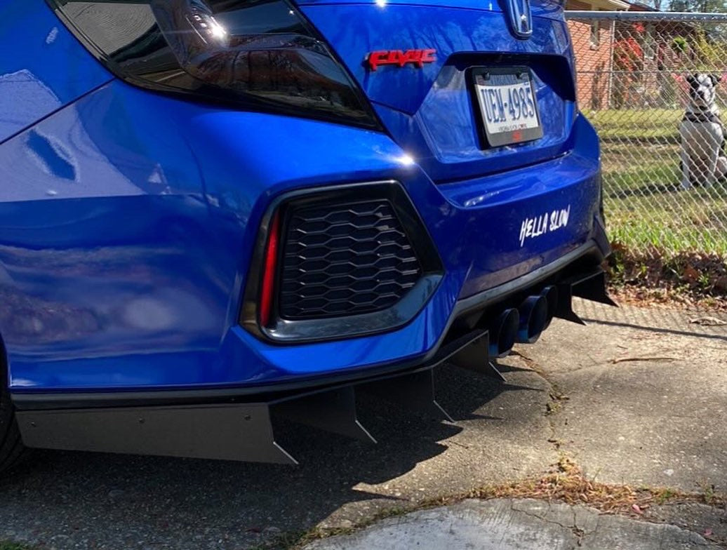 2017-2021 Honda Civic Si Sedan 2pc "Shark Fin" Rear Diffuser