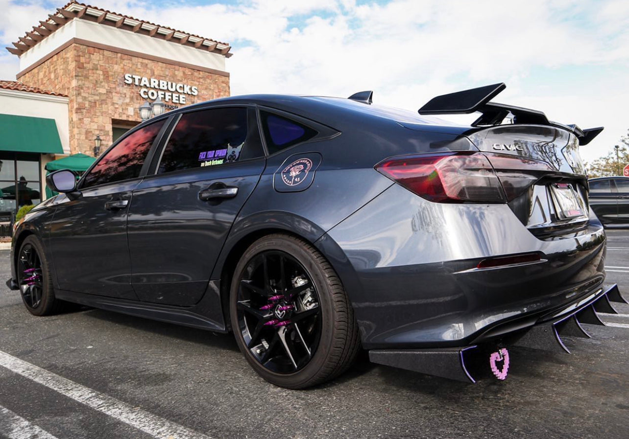 2022-2024 Honda Civic 3pc Curved Fin Rear Diffuser